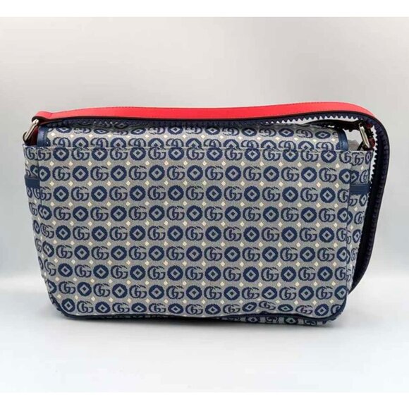 Gucci GG DOT Jetsons Collaboration Kids’ Jacquard Logo-patch Messenger Bag Blue - Picture 3 of 16